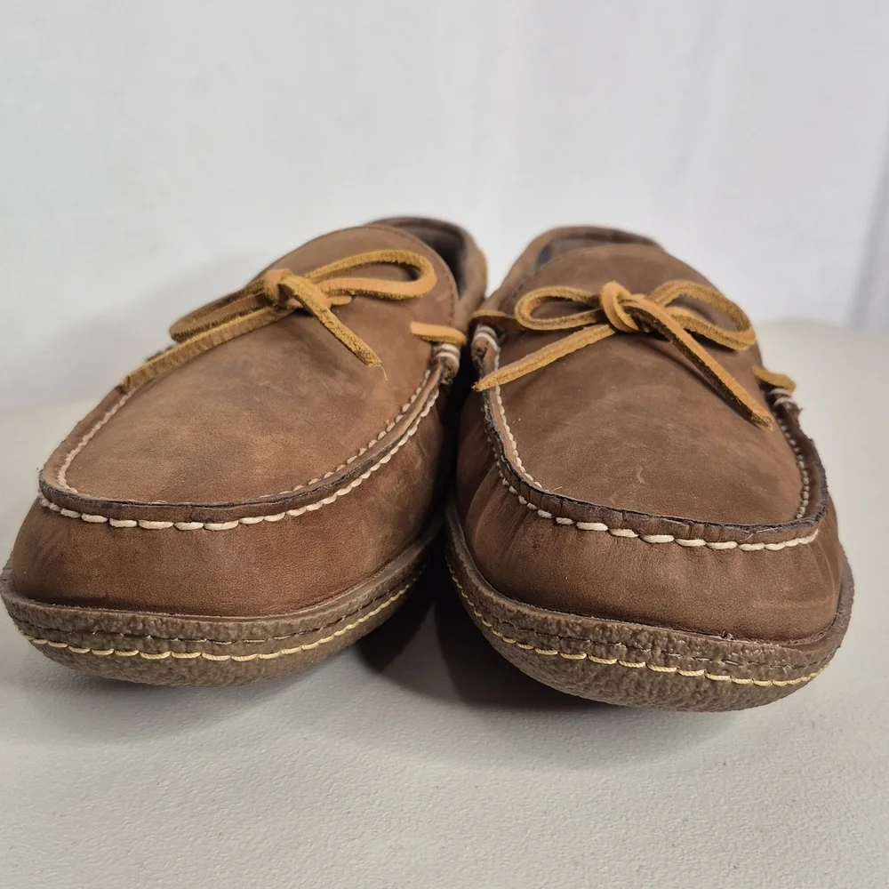 L.L. Bean Handsewn Flannel Lined Slippers - Size 10